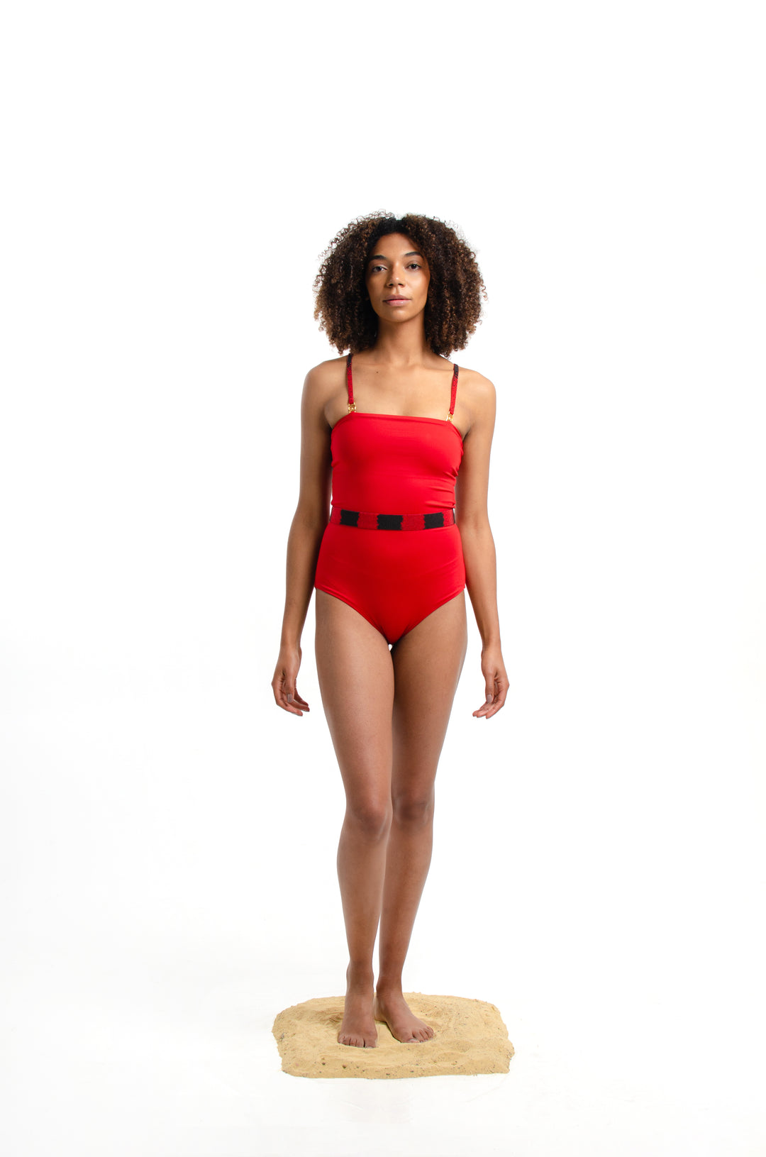 Natu Red + Beaded Belt + Beaded Straps