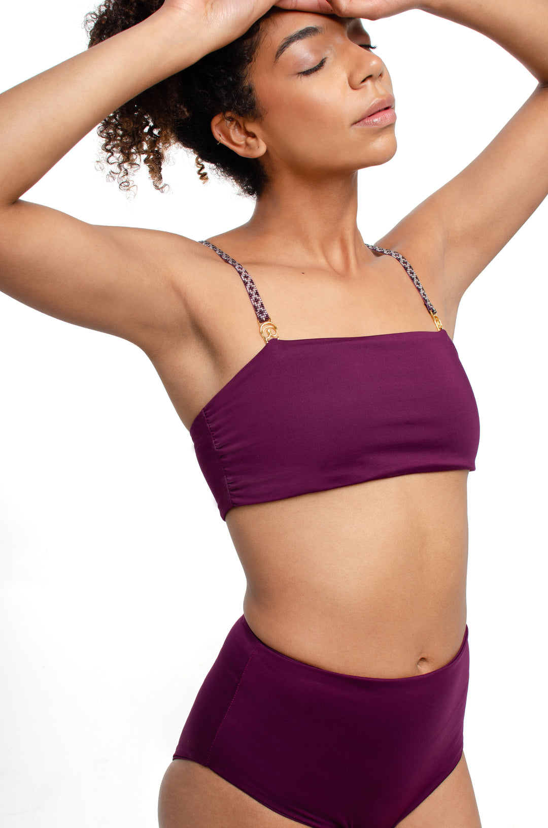 Tali Top Purple + Beaded Straps