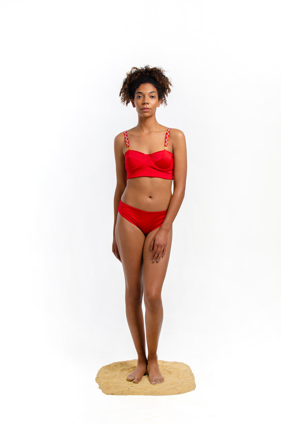 Cata Top Red + Beaded Straps