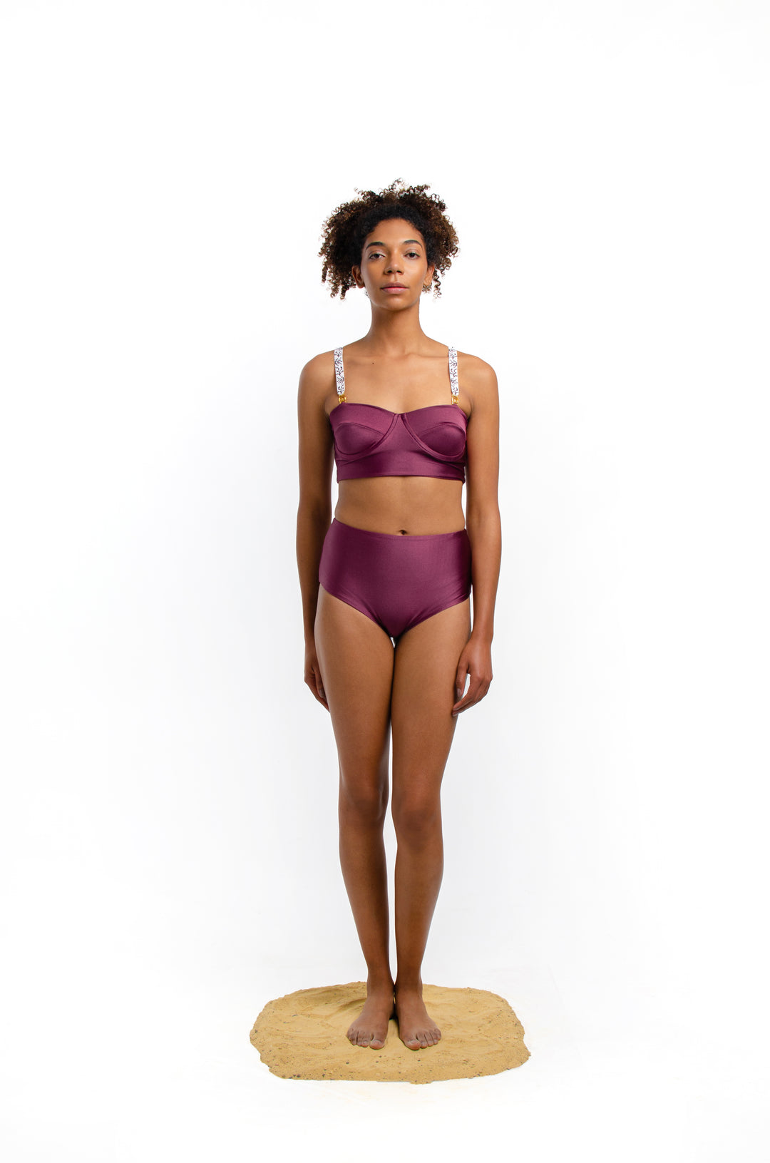 Cata Top Mauve + Beaded Straps