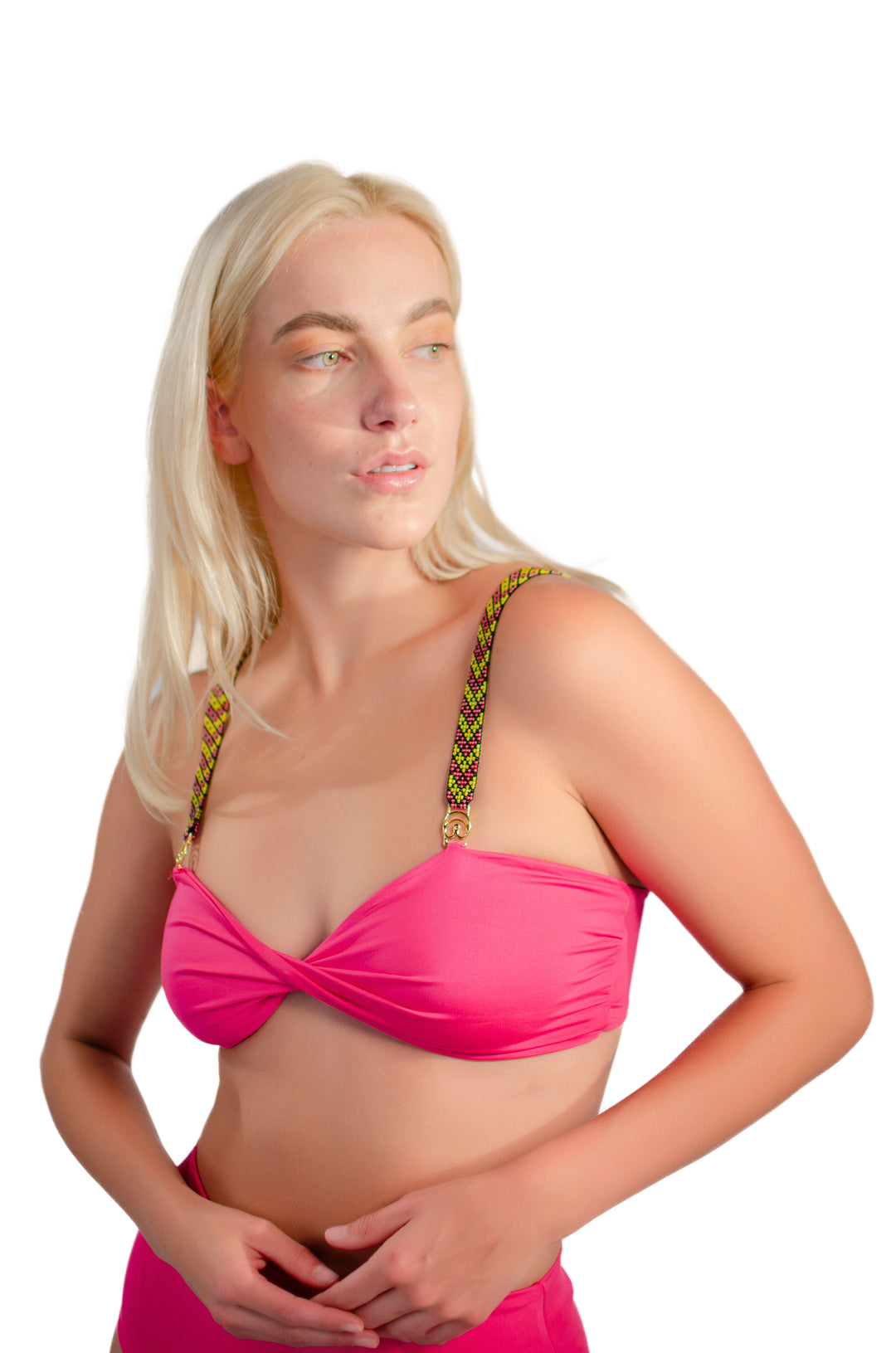 Nai Top Hot Pink + Beaded Straps