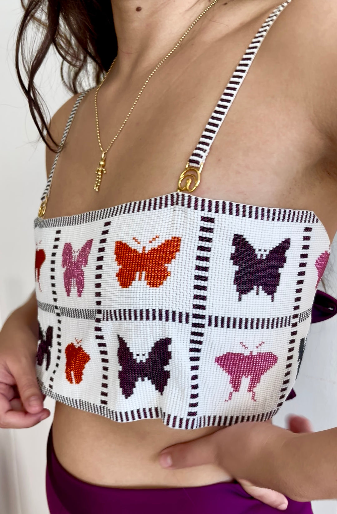 Blue Crab Beaded Top